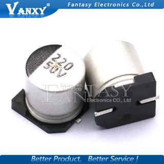 ตัวเก็บประจุไฟฟ้า 50 v 220 uf 10x10 . 5 มม. smd อลูมิเนียม 220 ug 50v 10 ชิ้น