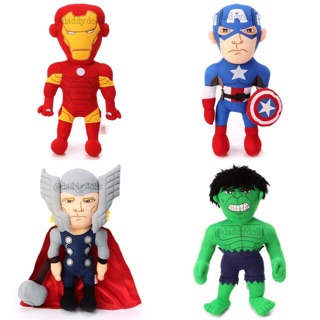 ตุ๊กตา Ironman ไอรอนแมน &amp; Captain America กัปตันอเมริกา &amp; Hulk ฮัค &amp; Thor ธอร์ Avengers อเวนเจอร์ แบบใหม่ 14นิ้ว