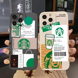 เคสโทรศัพท์มือถือ ขอบสี่เหลี่ยม แบบป้องกันเต็มเครื่อง ลาย Starbucks แฟชั่น สําหรับ OPPO Reno7 4G 6 8 Z 5G 5 F 7 Lite A17 A17K A77S A57S