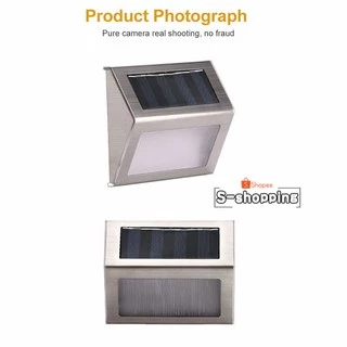 Warm white light LTD3-Y Solar light 3 LED ติดบันไดหน้าบ้าน รั้วบ้าน เพิ่มความสวยงาม สีเงิน