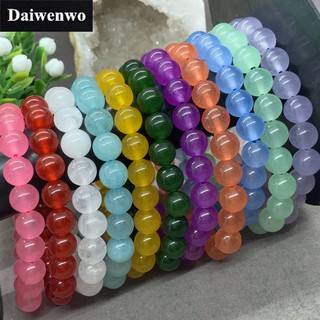 11 Colors 8mm Chalcedony Beads Bracelets for Women Diy Natural Jade Charms