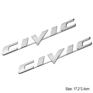 สติกเกอร์โลหะ ลายโลโก้ตัวอักษร สําหรับติดตกแต่งรถยนต์ Honda Civic