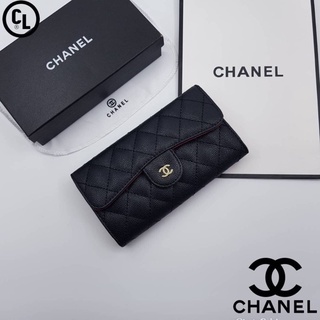 กระเป๋าตังchanel กระเป๋าชาแนล กระเป๋าสตางค์ผู้หญิง กระเป๋าแฟชั่น หนังคาเวีย