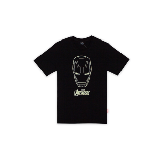 Marvel Men Avengers Iron man glow in the dark -T Shirt เสื้อยืดมาร์เวลไอร่อนแมนผู้ชายเรืองแสงในที่มืด สินค้าลิขสิทธ์แท้100% characters studio