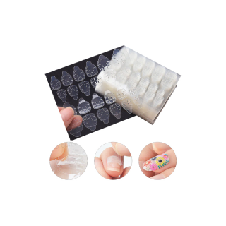 กาวติดเล็บปลอม ซิลิโคนติดเล็บ PVC Jelly Nail Glue Sticker (รุ่นแผ่นใหญ่24ชิ้น)