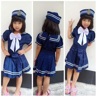 (AY)​ชุดเดรสกะลาสีทหารเรือหญิง​ ชุดกะลาสี​ ชุด​อาชีพ​เด็ก​