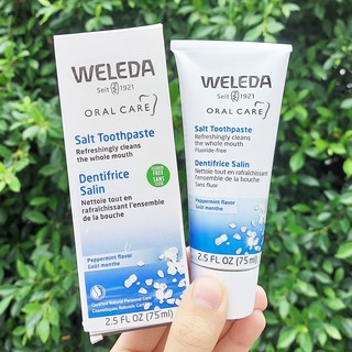 ผลิตภัณฑ์ดูแลช่องปาก สูตรเกลือ Oral Care Salt Toothpaste Fluoride Free, Peppermint 75 ml (Weleda®)