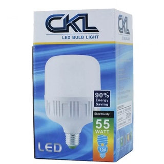 หลอดไฟ CKL 55W หลอดไฟLED รูปทรงกระบอก แสงขาว เกลียวE27 ประหยัดไฟ สว่างมาก  ไม่ควรเข้าใกล้เปลวไฟ น้ำ ความชื้น