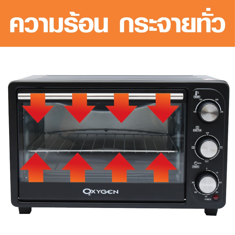 OXYGEN เตาอบ 24 ลิตร (OVEN) รุ่น DN24E เตาอบไฟฟ้า เตาอบอาหารไฟฟ้า เตาอบขนมไฟฟ้า เตาอบอเนกประสงค์ เตา