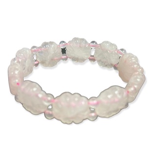 Rose Quartz bracelet flower shape สร้อยข้อมือโรสควอตซ์ ทรงดอกไม้