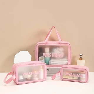 กระเป๋าเครื่องสําอาง pvc ติดซิป โปร่งใส กันน้ำ กระเป๋าแต่งหน้า