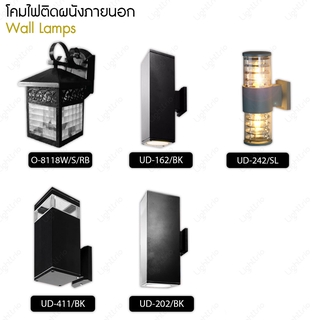 Lighttrio โคมไฟติดผนังภายนอก ไฟติดผนัง ไฟภายนอก ไฟอาคาร โคมไฟอาคาร Wall Lamps ขั้ว E27 - (ไม่รวมหลอดไฟ)