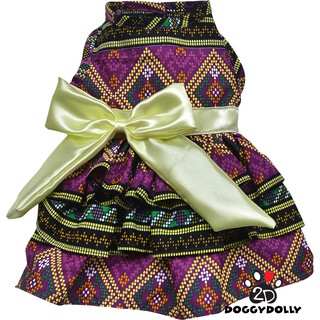 Petcloths -Doggydolly  เสื้อผ้าแฟชั่น เสื้อผ้าสัตว์เลี้ยง เสื้อผ้าหมาแมว ชุดกระโปรง ลายไทย  D494