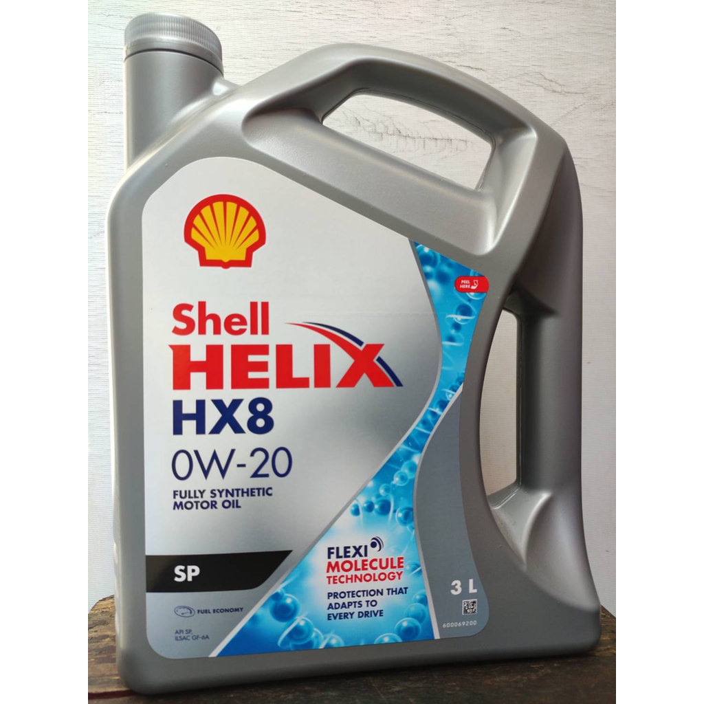 SHELL น้ำมันเครื่อง สังเคราะห์แท้ Helix HX8 อีโค่ คาร์ 0W-20 น้ำมัน รถยนต์ น้ำมันหล่อลื่น(3 ลิตร)