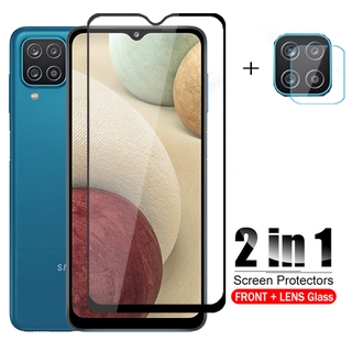 2 in 1 กระจกนิรภัยกล้องหลังเลนส์กระจกกันรอยฟิล์มหน้าจอฟิล์มกันรอย 2 In1 Tempered Glass For Samsung Galaxy A12 A42 5G Camera Back Lens Protective Glass Film For Samsung A42 A 42 5G Screen Protector Front Film