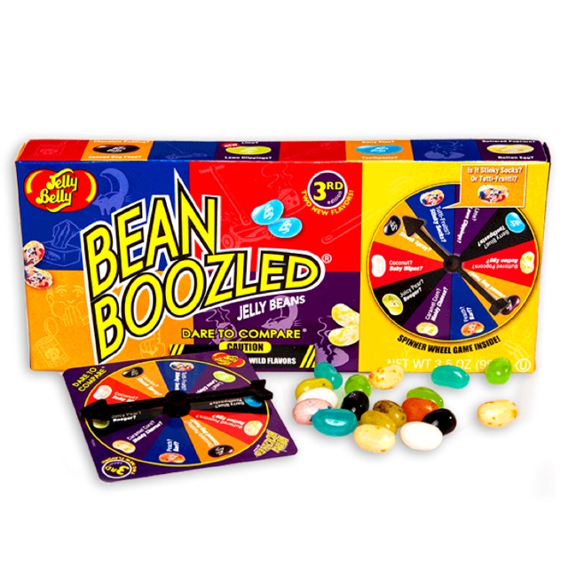 Jelly Belly Bean Boozled ลูกอมแฮรี่ แบบกล่องใหญ่ มีแผ่นกระดาษหมุนซุ่มรสชาติ