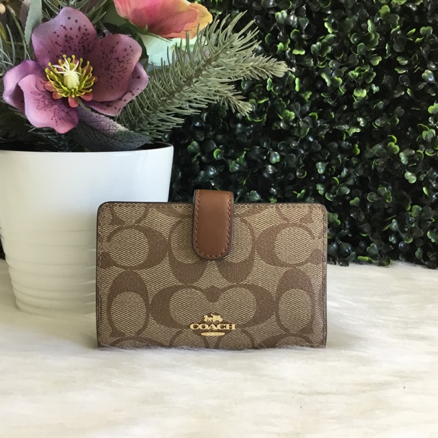 Coach Medium Corner Zip Wallet In Signature Canvas F23553 IME74