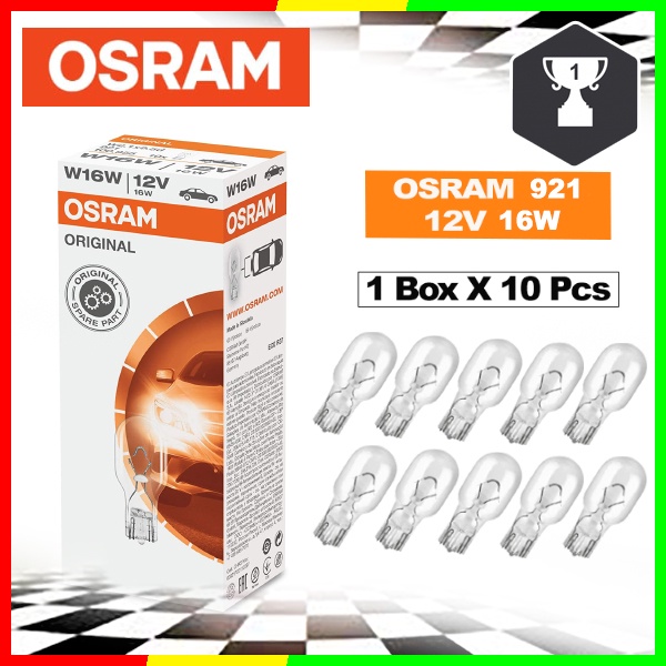 T15 Osram หลอดไฟ W16W 921 12V 16W x 10 ชิ้น