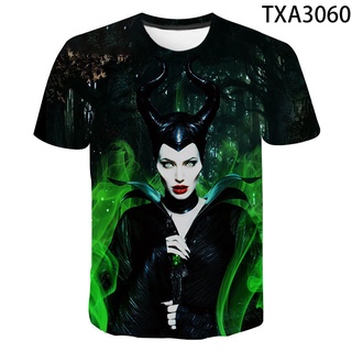 Disney Villains Maleficent New T-shirts 3D Printing Men Women Vintage Tshirts O Neck Short Sleeve T shirts