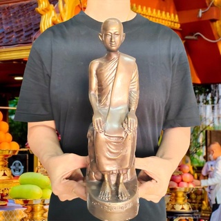 หลวงปู่ใหญ่ เทพโลกอุดร ประทับนั่งบนโขดหิน พิมพ์สวย เนื้อโลหะทองเหลืองผิวมันปู (กว้าง5นิ้ว สูง10นิ้ว)พระผู้อยู่เหนือกาลเว