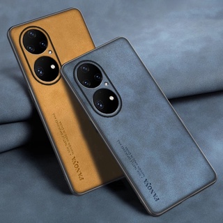 Huawei P50 Pro P40 P30 กันกระแทก หนัง PU วินเทจ ไฮบริด กันชน เคส