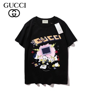 【HOT】เสื้อยืดแขนสั้น ผ้าฝ้าย พิมพ์ลาย Gucc แฟชั่นสําหรับผู้ชาย และผู้หญิง