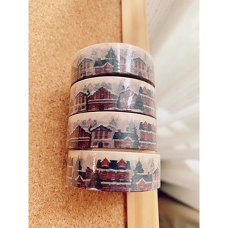 XMAS CHRISTMAS Snow House Washi Tape สติ๊กเกอร์ วาชิเทป คริสต์มาส