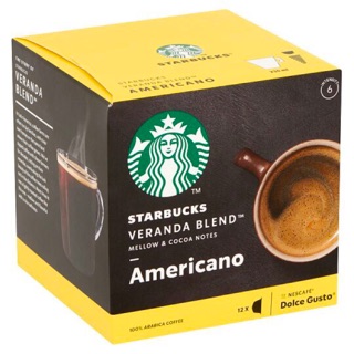 STARBUCKS BY NESCAFE DOLCE GUSTO AMERICANO VERANDA BLEND 12 แคปซูล 1 กล่อง