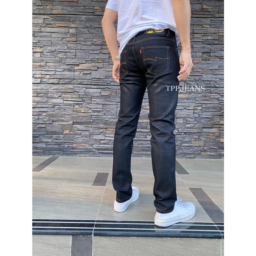 ๋JEANSEXPRESS Dark Slim-Fit Denim กางเกงยีนส์ชายสีดำยีนส์ ทรงสลิมสวย เป้าซิป งานตัดเย็๋บอย่างดี มีไซส์ใหญ่ Size 28-42 ราคา ถูกที่สุด ดีลบีเคเค แกลเลอรีภาพที่ 7