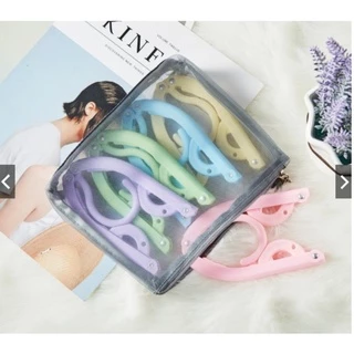 ไม้แขวนเสื้อพับได้ ไม้แขวน ขนาดพกพา สีพาสเทล