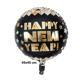 ลูกโป่งปีใหม่ Happy New Year Balloon สีดำ-ทอง