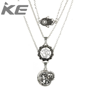 combination palm sun moon star multi-alloy necklace simple sweater chain womens jewelry for g