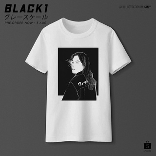 เสื้อแขนสั้น เสื้อไม่ต้องรีด เสื้อยืดผ้าหนา tshirt 「BLACK1」เสื้อยืดล