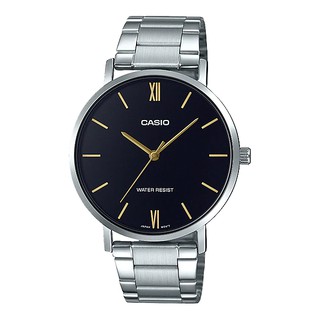 ของแท้ 100% นาฬิกา Casio Standard นาฬิกาข้อมือผู้ชาย นาฬิกาสีดำ รุ่น MTP-VT01D-1A