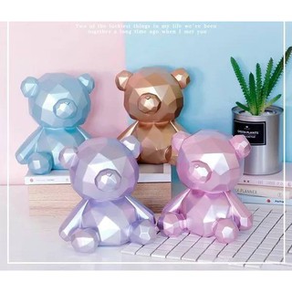 กระปุกหมี Metallic crystal teddy bank