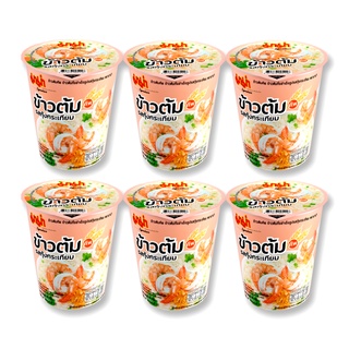 มาม่าคัพ ข้าวต้ม รสกุ้งกระเทียม 40 กรัม x 6 ถ้วย Mama Rice Soup Shrimp Garlic 40 g x 6 cup