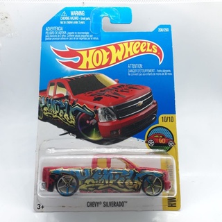 รถเหล็ก Hotwheels CHEVY SILVERADO สีแดง (ib23)