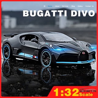 Klt โมเดลรถยนต์ Bugatti Divo Diecast 1:32 ของเล่นสําหรับเด็กผู้ชาย ของขวัญวันเกิด