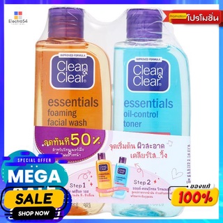 คลีนแอนด์เคลียร์สบู่เหลว100+โทนเนอร์100ผลิตภัณฑ์ดูแลผิวหน้าCLEAN+CLEAR FACIAL WASH 100 + TONER 100