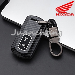 เคสกุญแจรีโมทรถจักรยานยนต์ คาร์บอนไฟเบอร์ พร้อมพวงกุญแจ สําหรับ HONDA VARIO PCX 150 Airblade 150 Click 150 150i GC Click150 V2