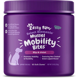 [ 90 เม็ด] Mussel Mobility Bites อาหารเสริมบำรุงข้อต่อสุนัข สะโพก สะบ้า เอ็น สกัดจากหอยแมลงภู่นิวซีแลนด์