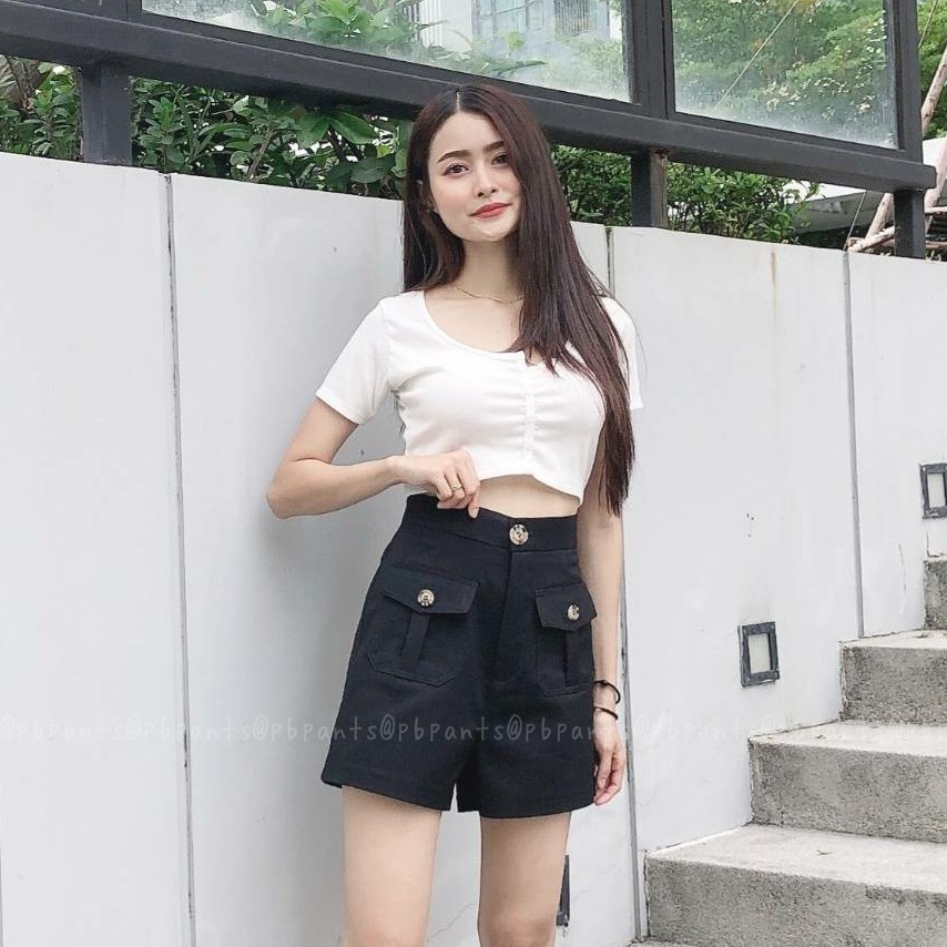 Pbpants SALE🔥พร้อมส่ง-กางเกงผ้าดับเบิ้ลกระดุมแต่งกระดุม 16"