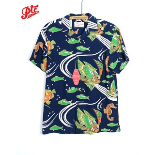 เสื้อฮาวาย KAHALA 3124 KE27 ATOMIC FISH MIDNIGHT