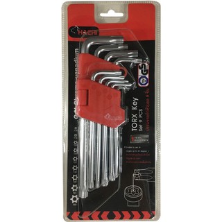 screwdriver HEX KEY 9 PCS./SET Hand tools Hardware hand tools ไขควง ประแจหกเหลี่ยมหัวทอร์ก HACHI 9 ชิ้น/ชุด สีเงิน เครื่