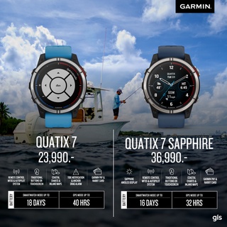 [ SURPRISE1200 ลด 1,200 ] Garmin QUATIX 7 SERIES มัลติสปอร์ต GPS สมาร์ทวอช with Marine Features