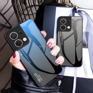 เคสโทรศัพท์มือถือกระจกนิรภัย TPU กันกระแทก ไล่โทนสี สําหรับ OPPO RENO 8 Pro Reno8 8pro 8Z Reno8 Z