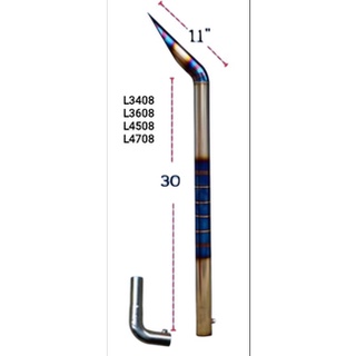 ท่อรถไถซิ่ง ท่อไอเสีย สแตนเลส 304 + ข้องอต่อท่อ รถไถคูโบต้า L3408​-L3608-L4508​-L4708​​