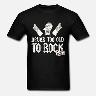 เสื้อผ้าผชเสื้อยืด พิมพ์ลายกราฟฟิค Never Too Old To Rock สีดํา แฟชั่นสําหรับผู้ชาย และผู้หญิงS-5XL