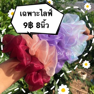 ยางรัดผมโดนัทผ้าแก้ว 9฿ 8นิ้ว (เฉพาะไลฟ์เท่านั้น)