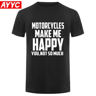 เสื้อยืด ผ้าฝ้าย พิมพ์ลายรถจักรยานยนต์ Make Me Happy You Not So Much Tripple Motorcycle Biker Triumph Speed Men&amp; 39;s สํ